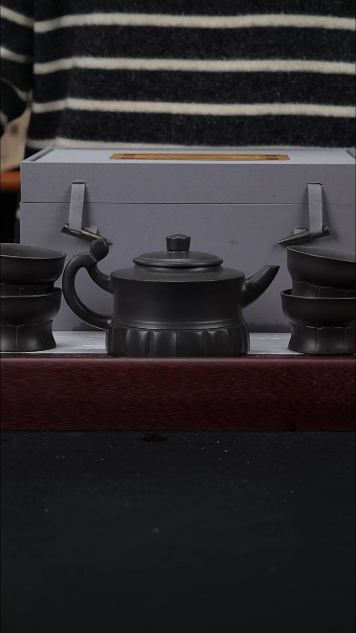 茶壶紫砂18 黑料 淑女壶 套组
