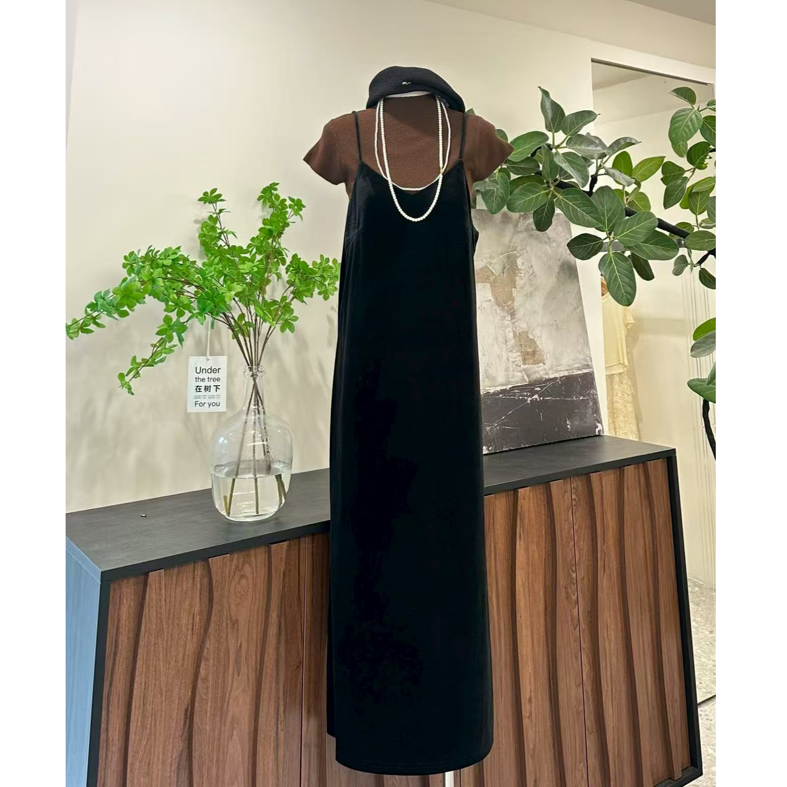 【晚风拂腰】法式温柔风收腰连衣裙+打底上衣-821