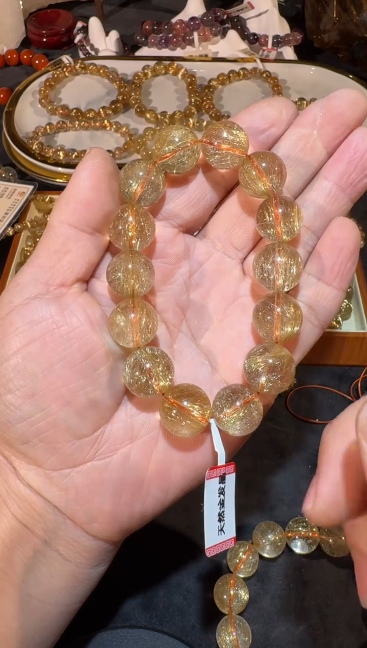 未镶嵌手串发晶SJ-571金发晶