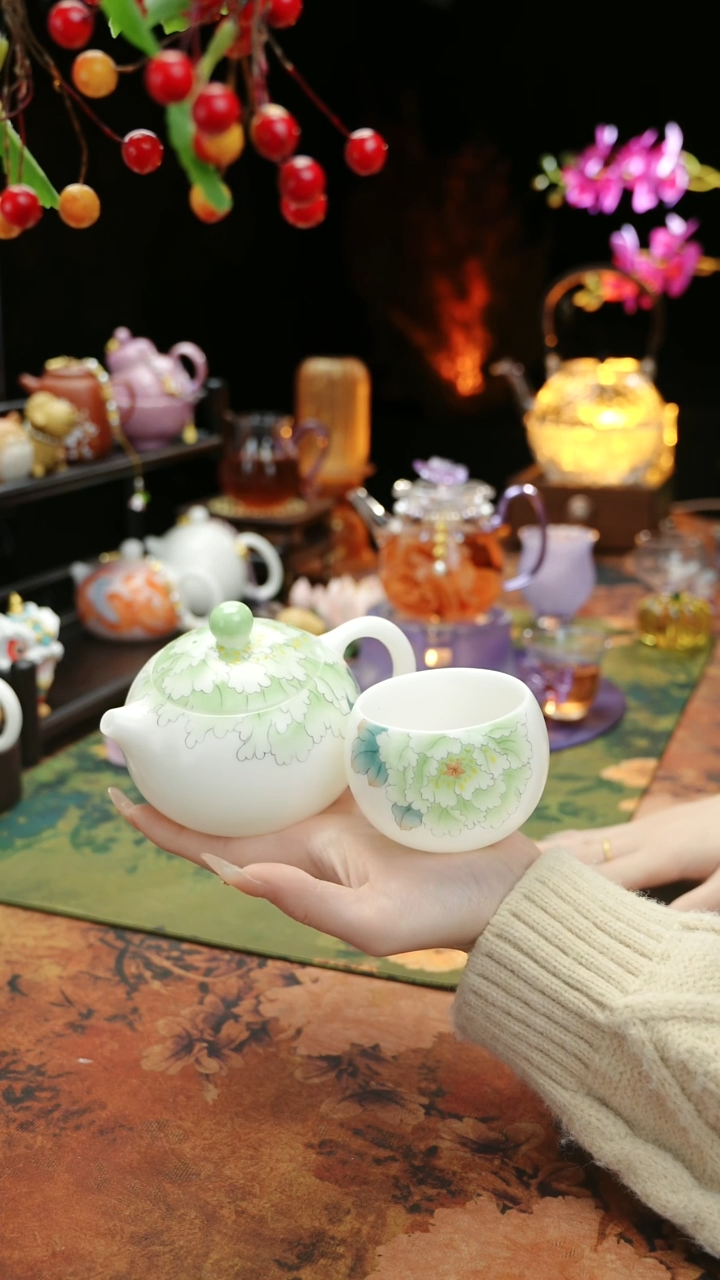 【闪购商品】陶瓷手绘牡丹+主人杯