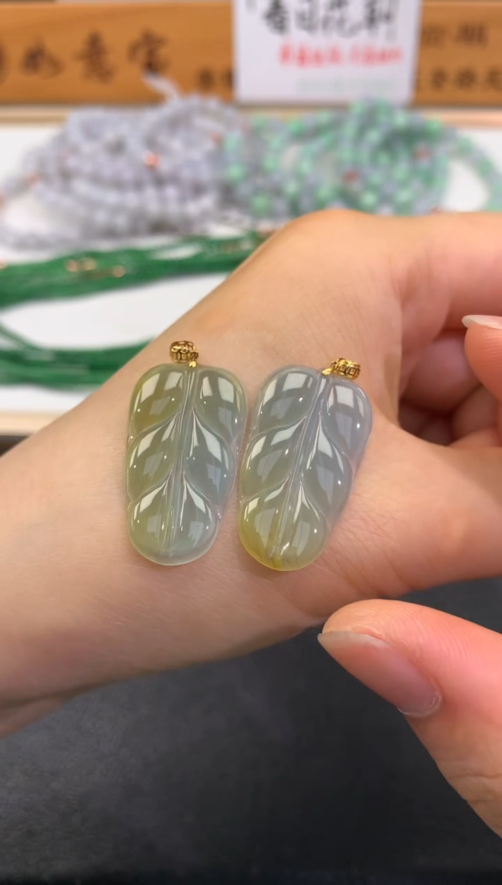 【闪购商品】翡翠颈饰18K金镶嵌FA142多样性发其一赠皮绳