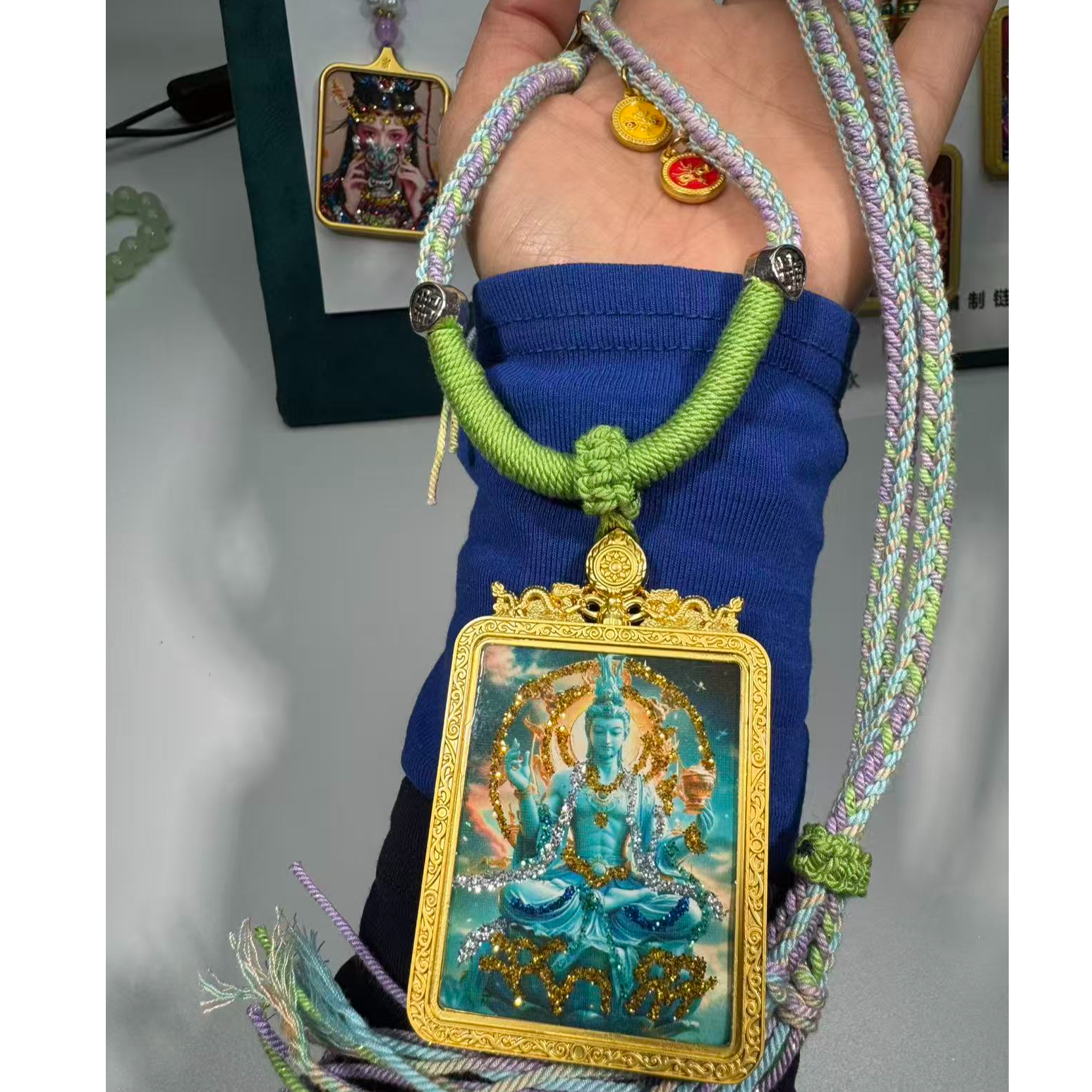 《碧霞寺祈福》铜·仁 原创设计八大守护本命佛唐卡生肖吊坠