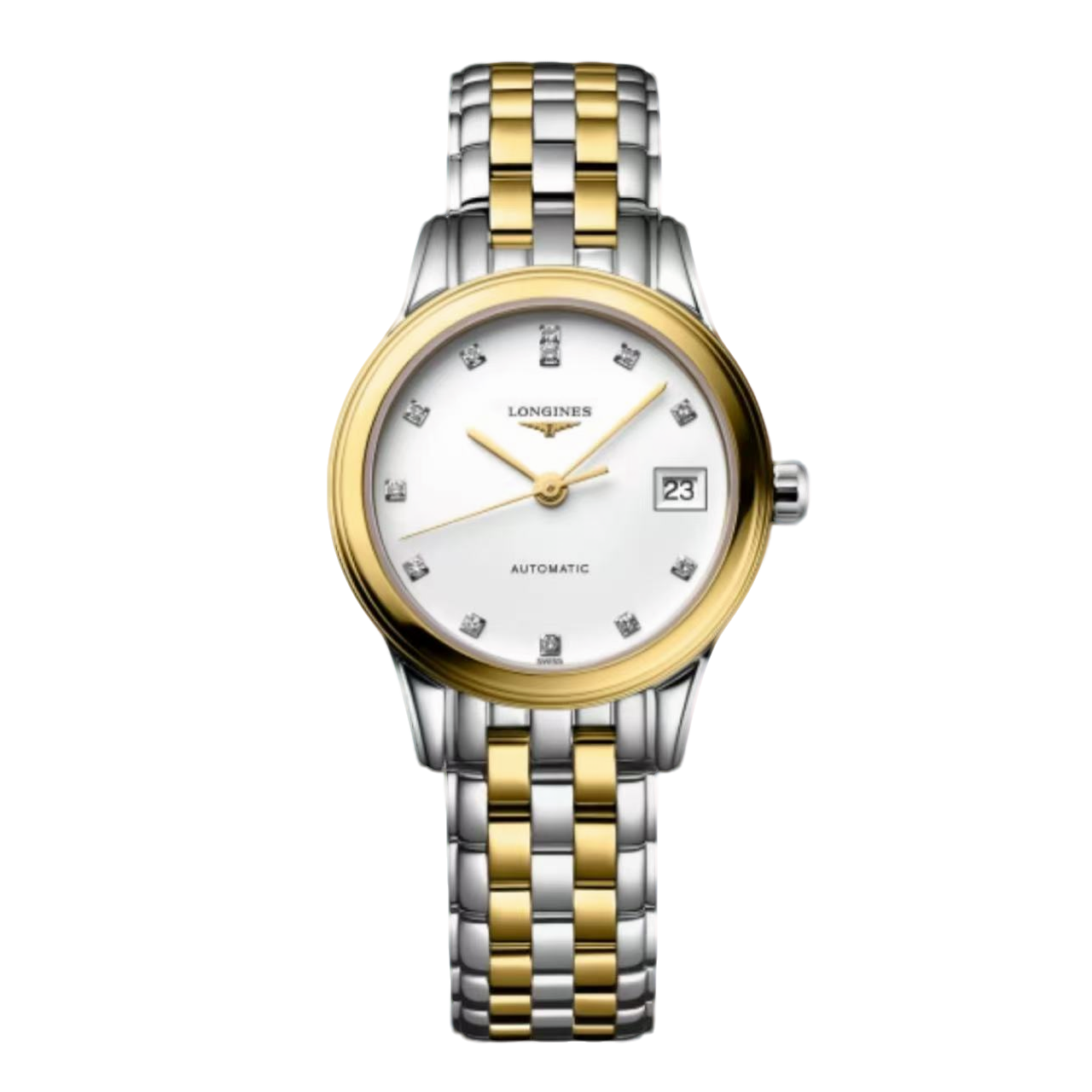 99新 Longines/浪琴 军旗/白盘/钻刻/九月/机械/26盘/1.68