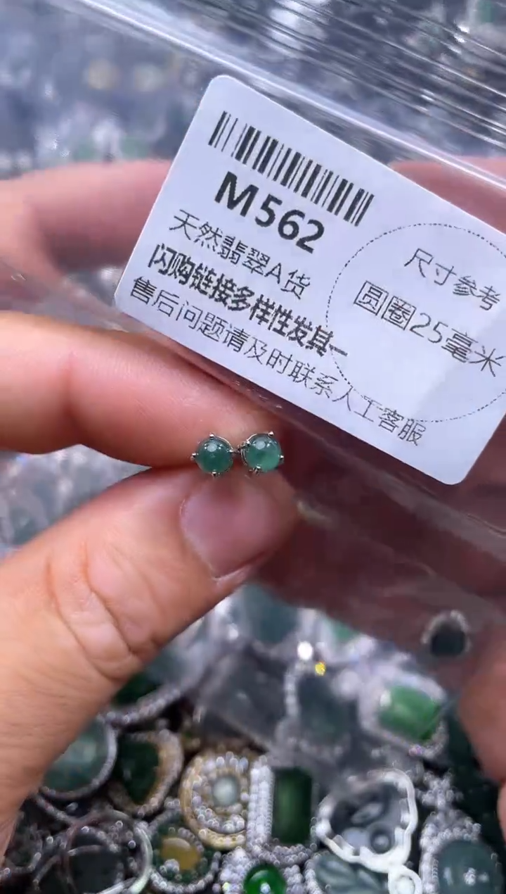 【闪购商品】翡翠颈饰未镶嵌M562耳钉