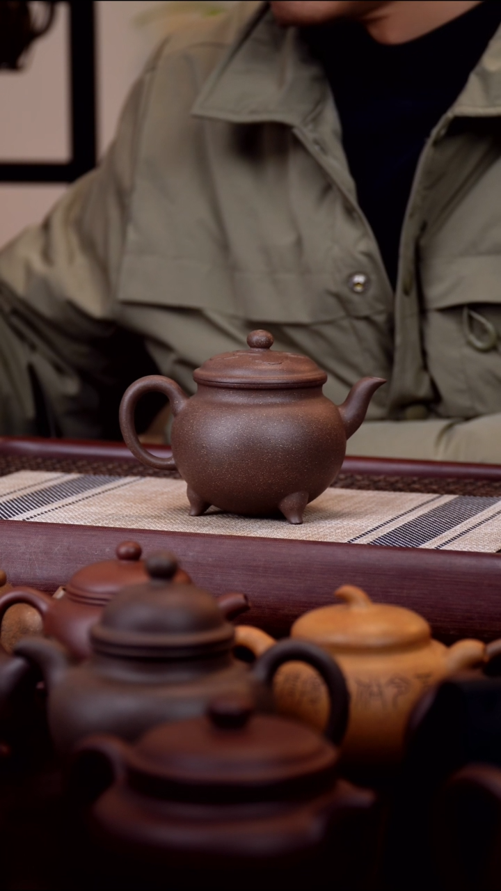 紫砂茶壶鲨鱼皮大彬如意