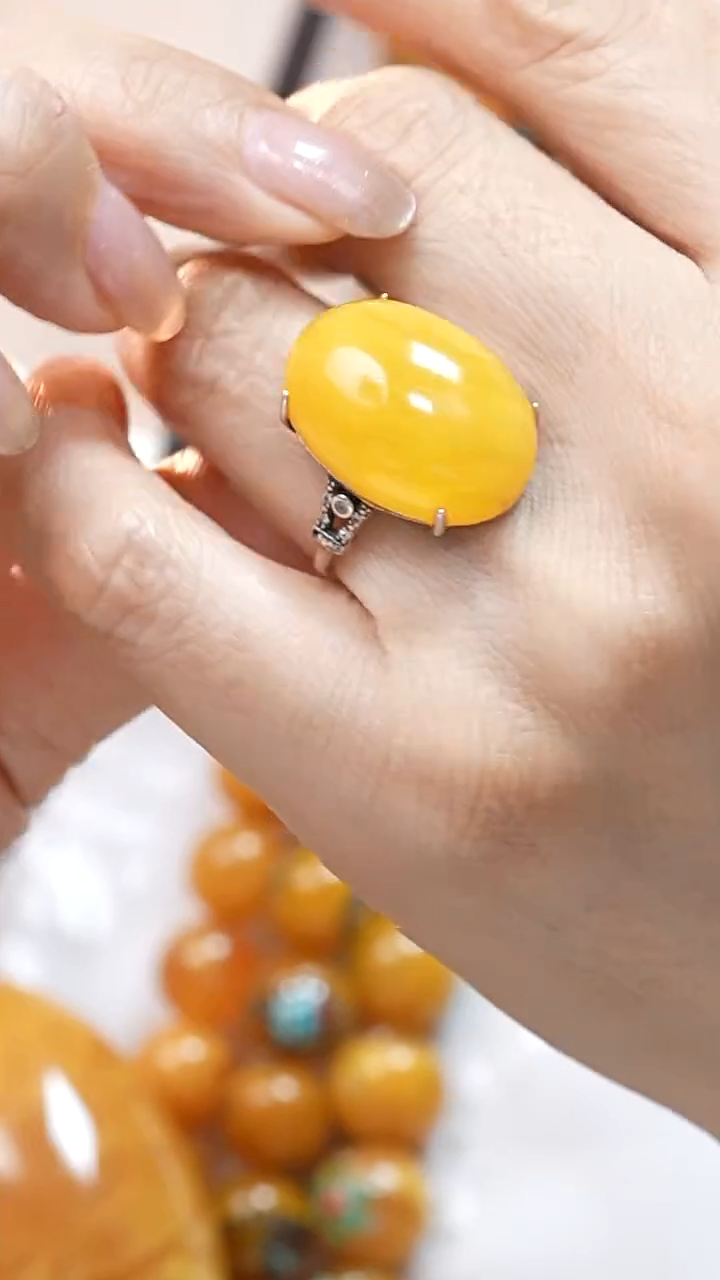 银S925镶嵌蜜蜡珠宝奇石4060天然蜜蜡珠宝奇石全部保真