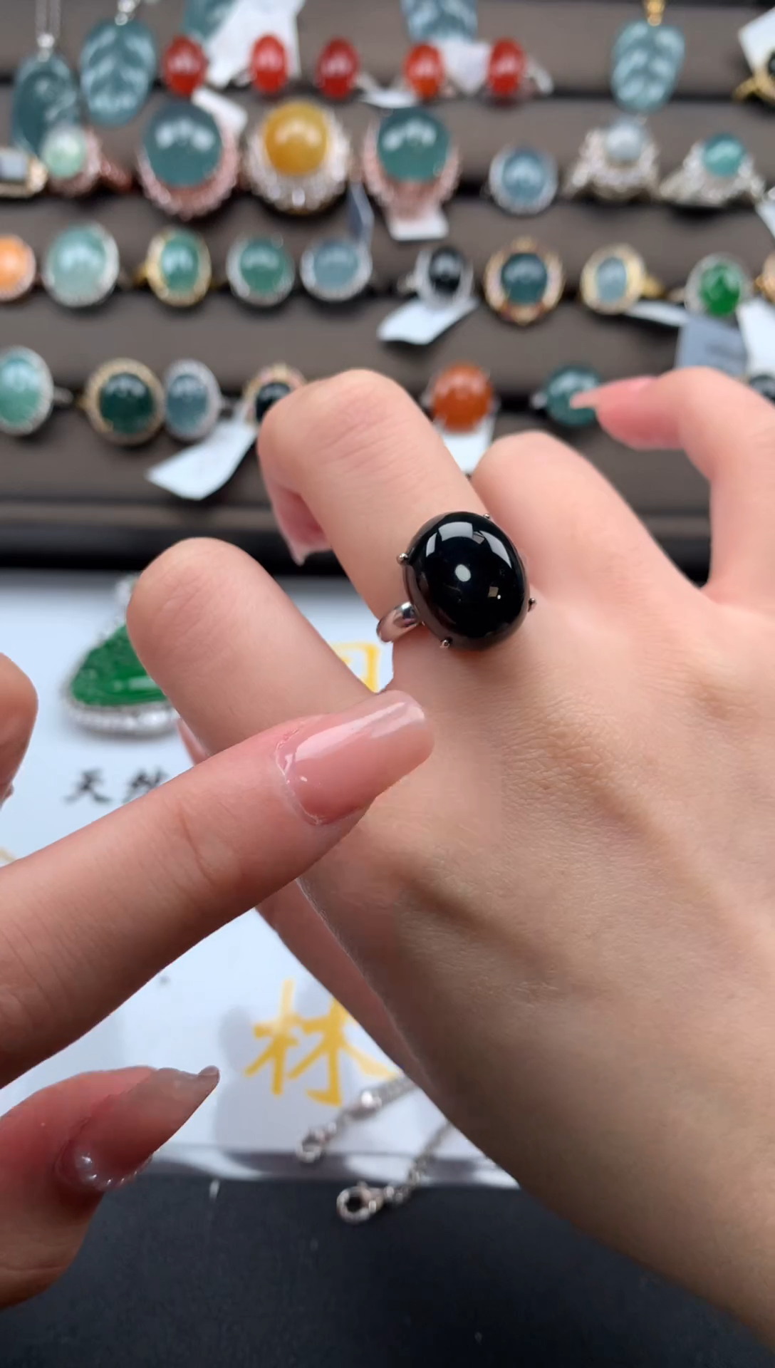 【闪购商品】翡翠戒指银S925镶嵌521141