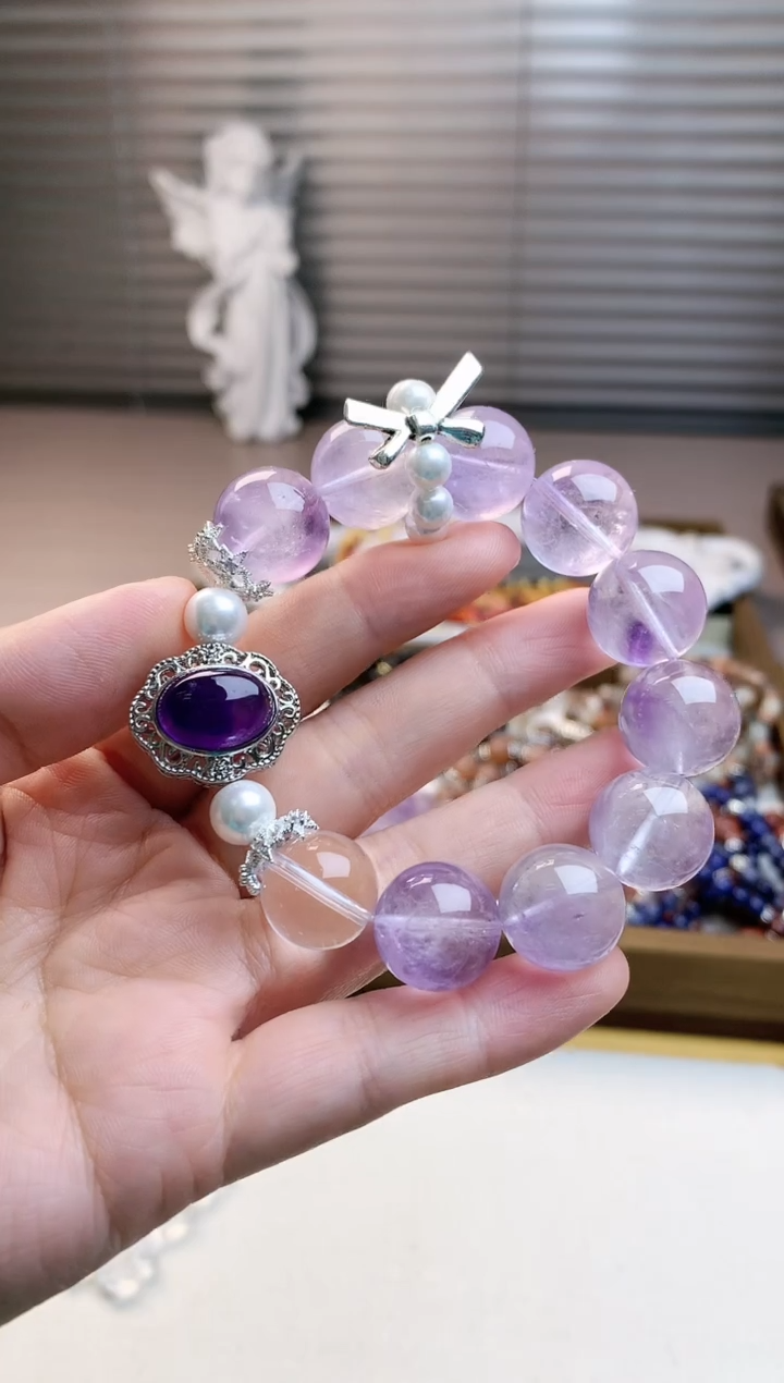 【闪购商品】水晶珠宝半成品未镶嵌薰衣草紫魔盒单圈