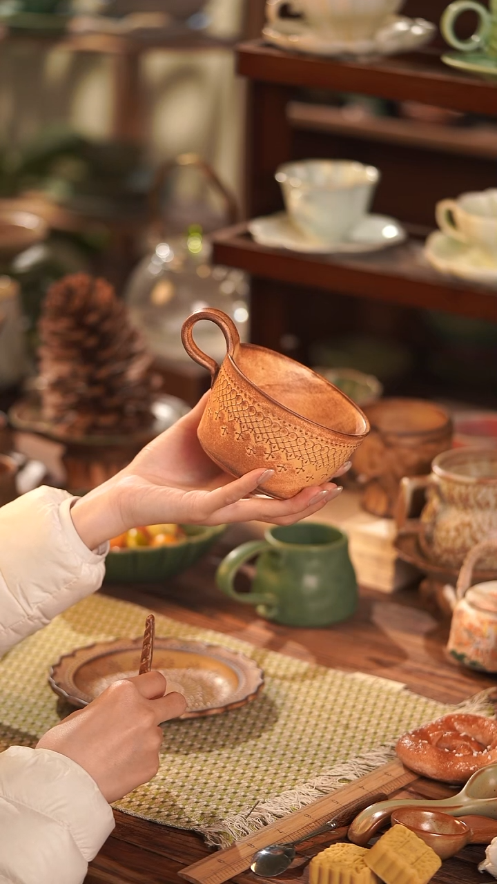 摆件陶景德镇手作餐具@@