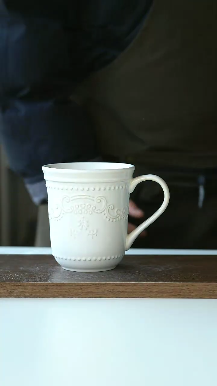 【闪购商品】陶瓷复古浮雕马克杯微瑕@4-2@