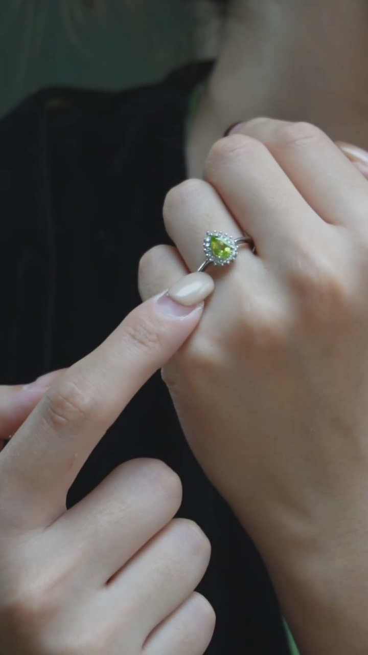 【闪购商品】橄榄石戒指未镶嵌P35