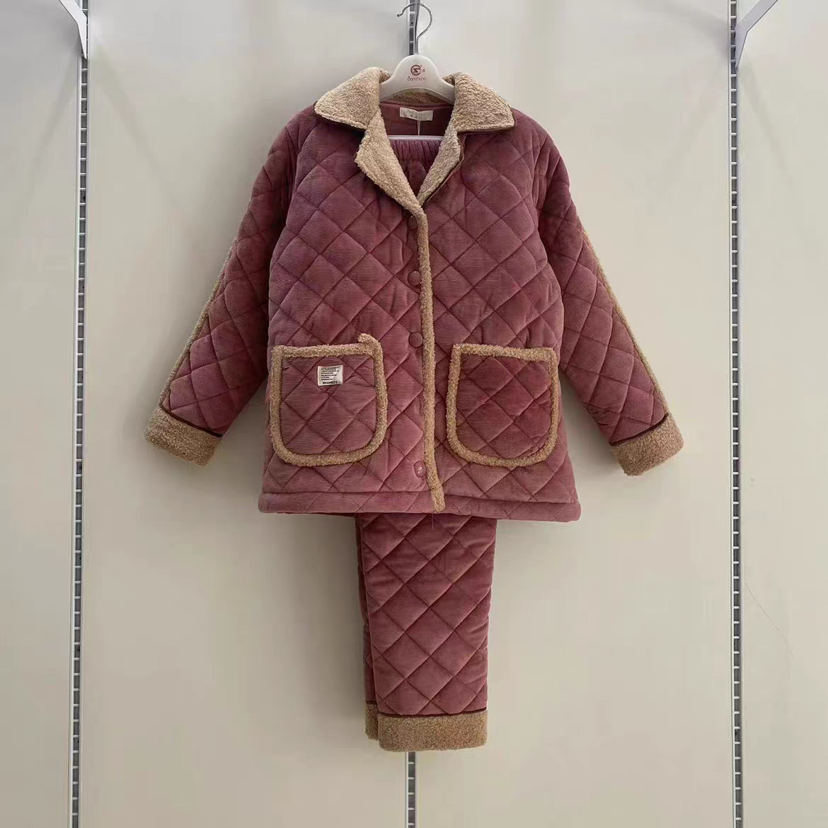 厂家特价高品质三层夹棉睡衣女士套装甜美休闲舒适冬天保暖家居服