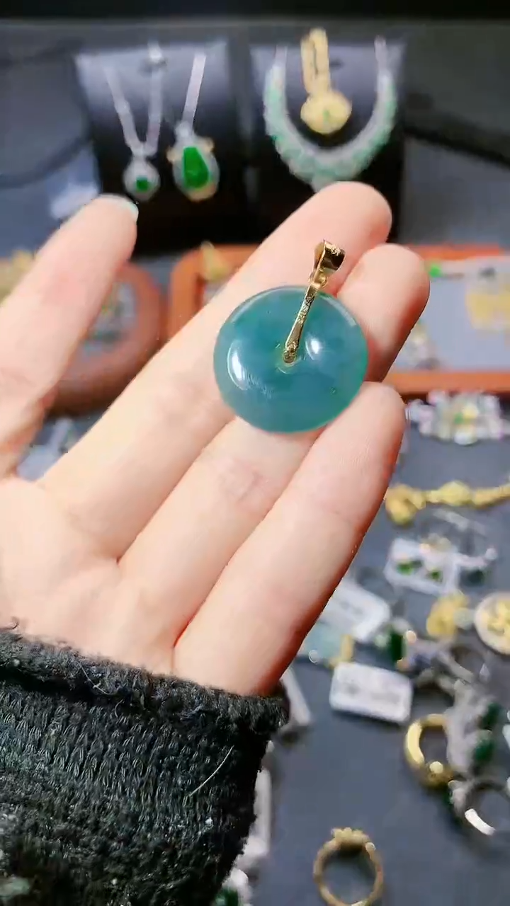 【闪购商品】翡翠吊坠(不含链)银S925镶嵌吊坠
