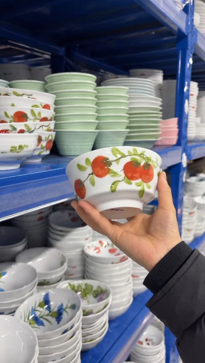 景德镇高温陶瓷食品级手绘釉中彩-小高脚