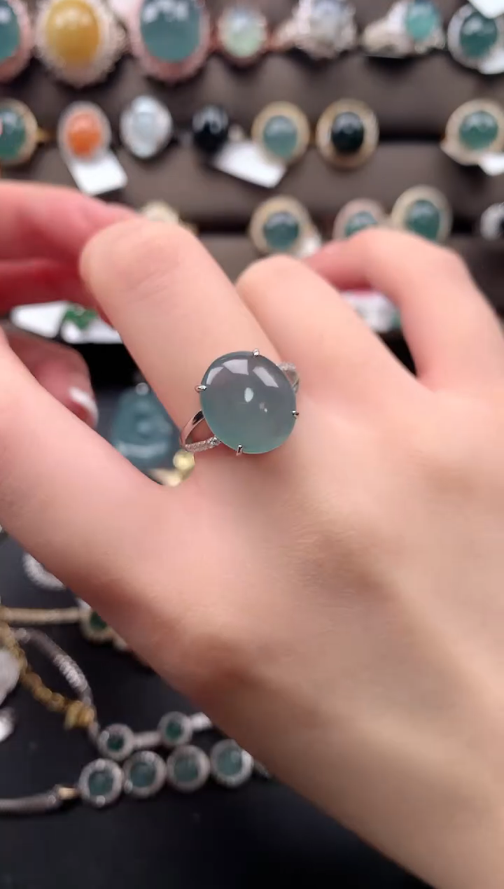 【闪购商品】翡翠戒指银S925镶嵌51241