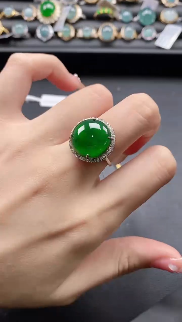 【闪购商品】翡翠戒指银S925镶嵌11111