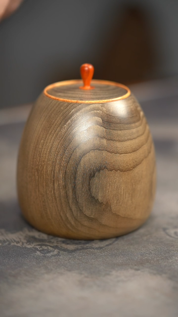 【闪购商品】金丝楠木雕354号阴沉满花纹精工茶仓茶叶罐