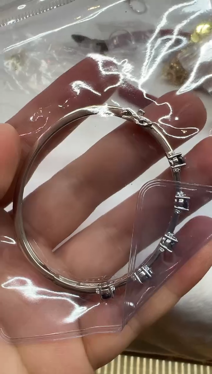 手镯蓝宝石银S925镶嵌银*冬1230m103多样性发其一