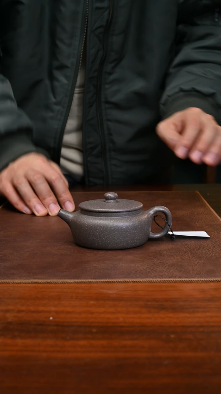 【闪购商品】紫砂茶壶小金鼓130cc气窑高温天青