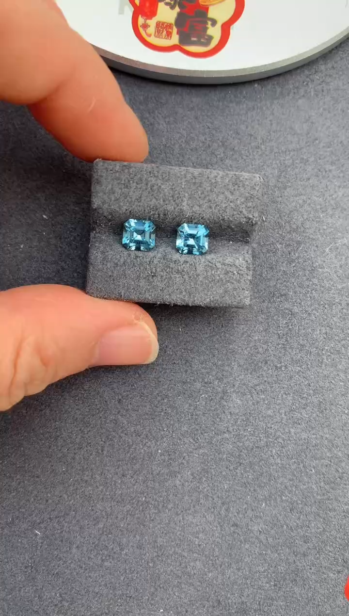 【闪购商品】海蓝宝石裸石未镶嵌1.4ct海蓝宝配对