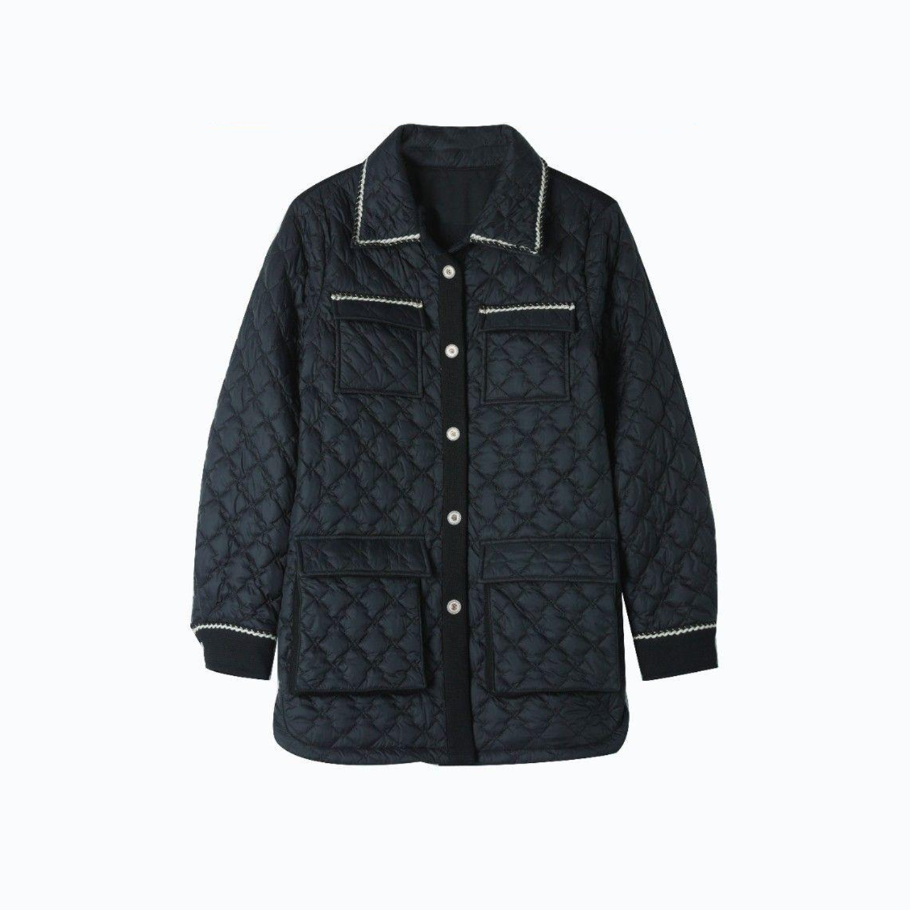 【星文上新】纤念新款时尚百搭黑色棉服外套8051