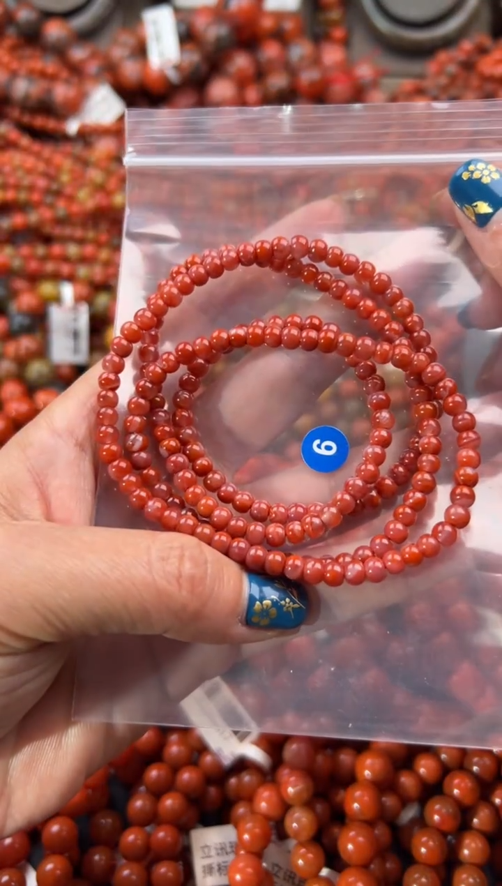 未镶嵌手串南红玛瑙4+