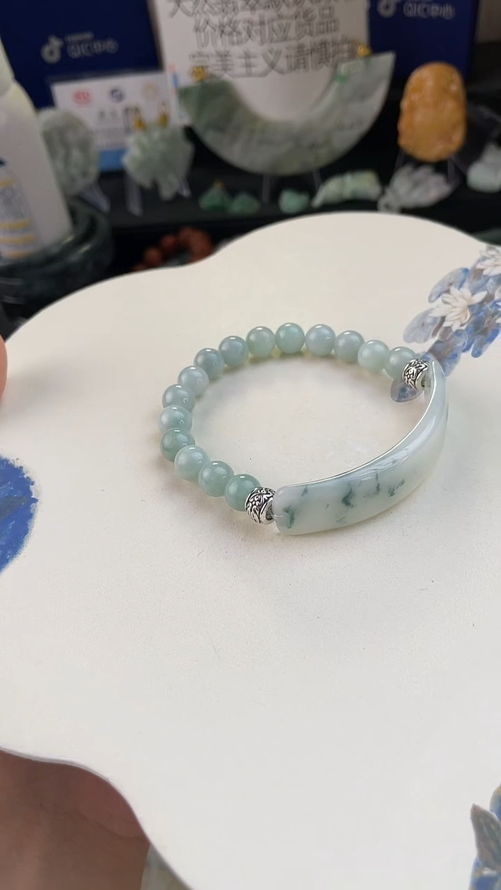 未镶嵌手链翡翠手工定制默认微瑕播介绍为准