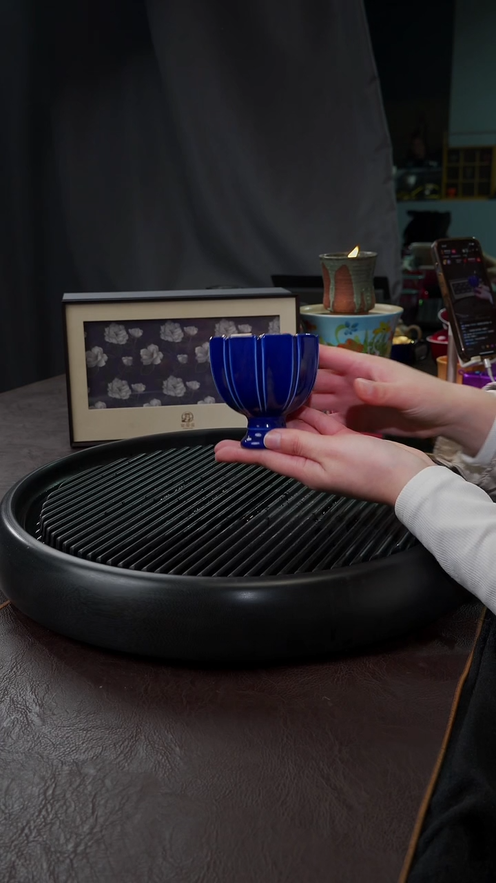 【闪购商品】杯【宜景窑蓝宝王子鎏金】映月