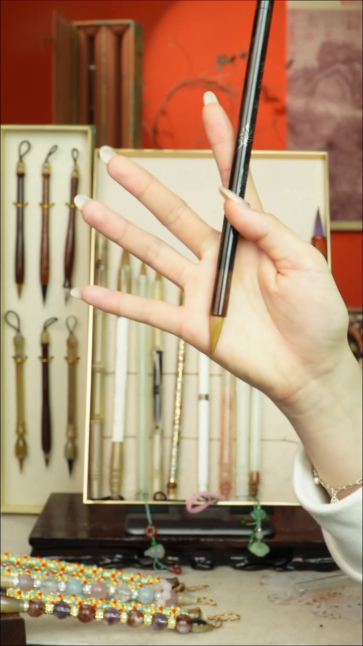 119号闪孤品高货毛笔链接 清水试笔 蘸墨不退