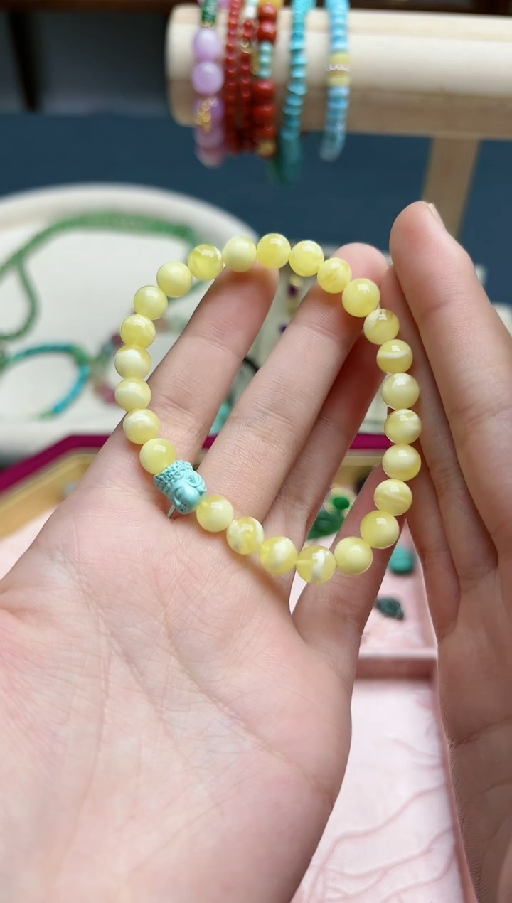 【闪购商品】蜜蜡裸石未镶嵌蜜蜡7+mm手串*1 WY