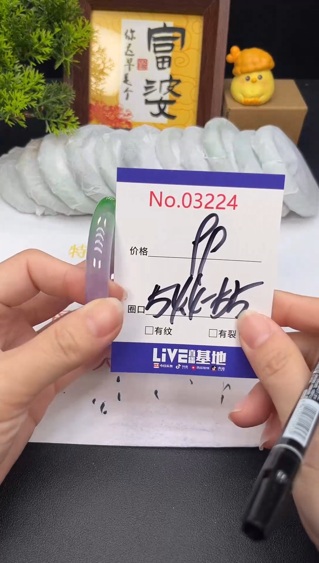 未镶嵌手镯翡翠3224