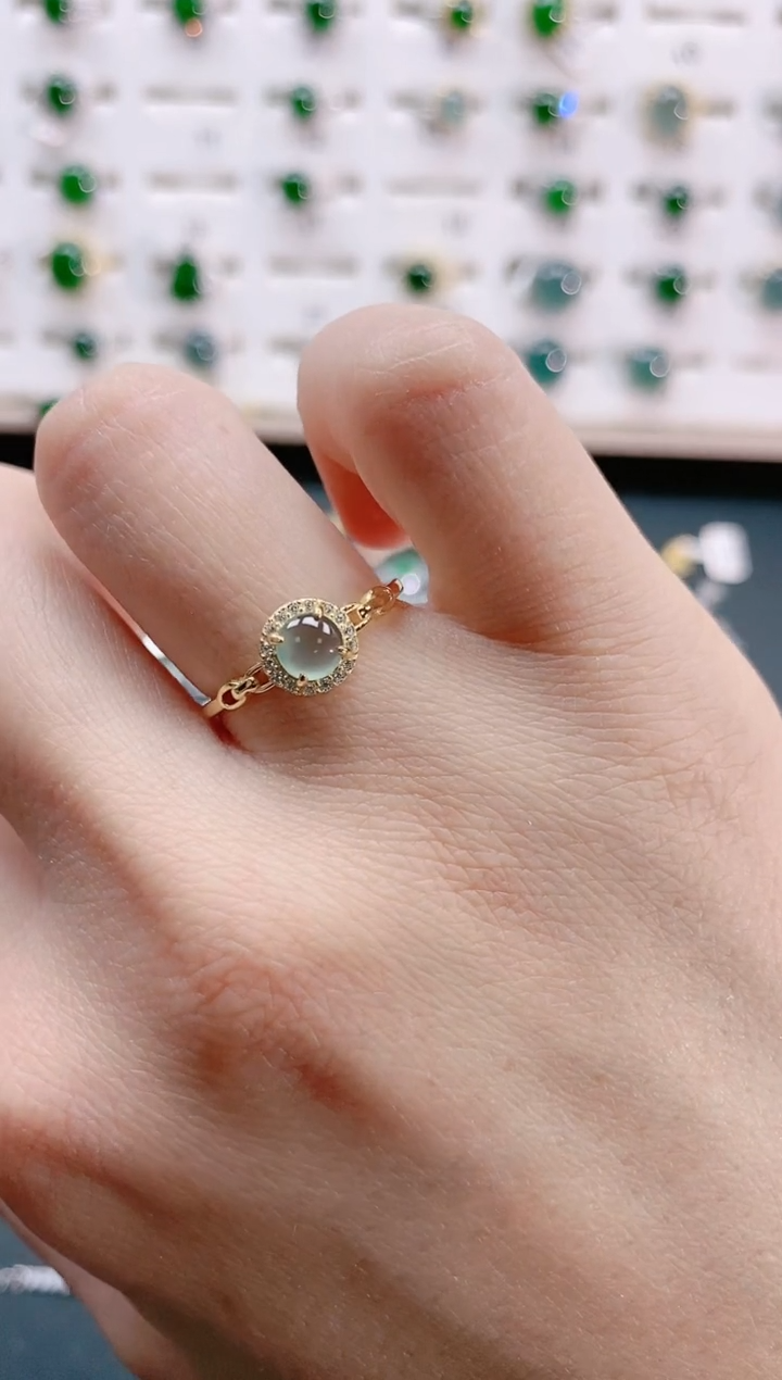 【闪购商品】翡翠戒指银S925镶嵌天然翡翠