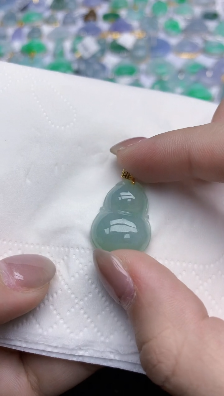 【闪购商品】翡翠颈饰18K金镶嵌天然翡翠A货