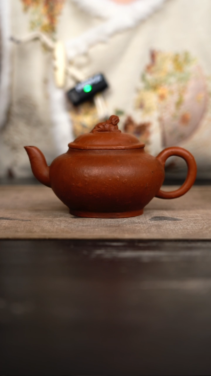 茶壶紫砂老朱泥狮球宫灯