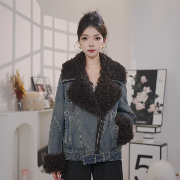 MY 冬季气质新款保暖牛仔托斯卡纳90白鹅绒时尚翻领拉链款鹅绒服