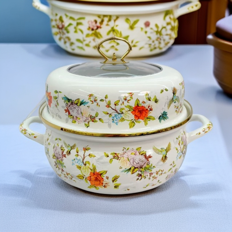 【粉丝专属】Jump鸟语花香珐琅彩珐琅搪瓷多用锅汤炖不挑灶具-优越