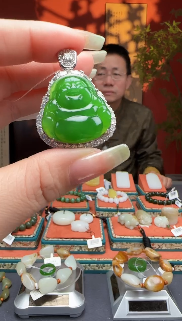 【闪购商品】和田玉吊坠银S925镶嵌吊坠