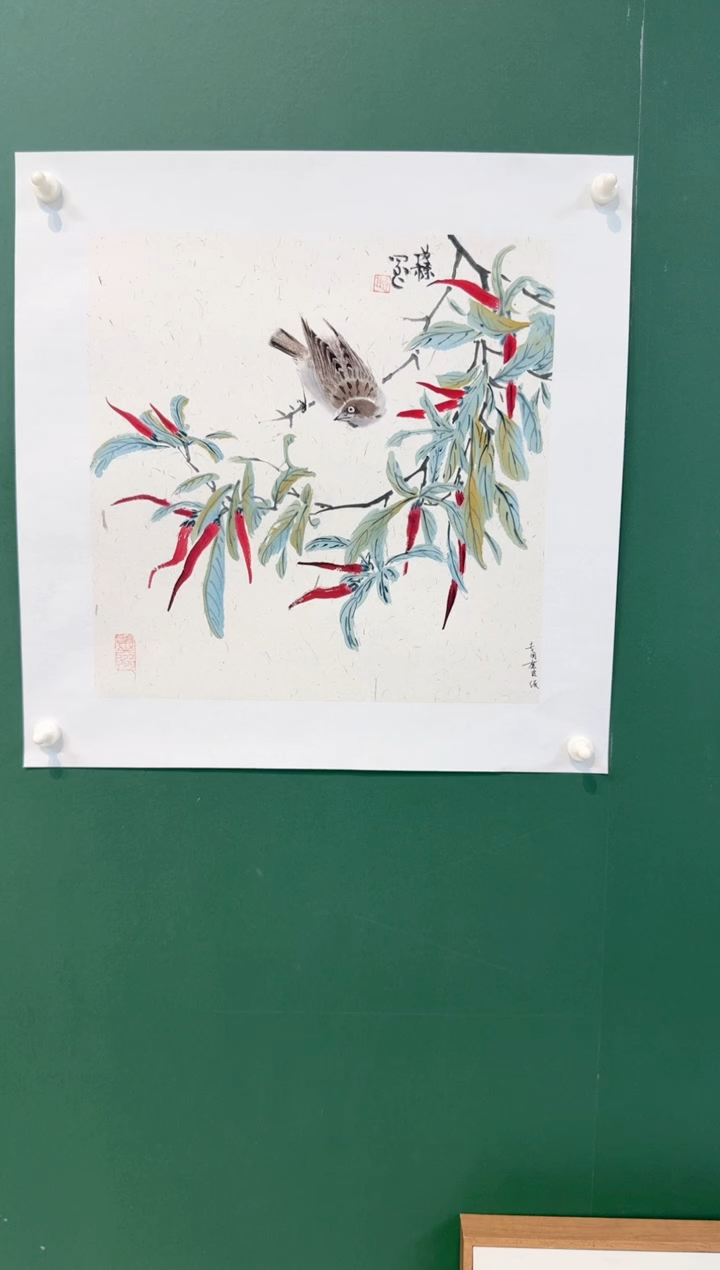 国画王成栋花鸟带合影
