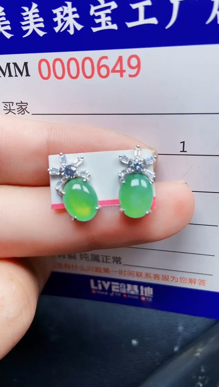 翡翠银S925镶嵌颈饰0649