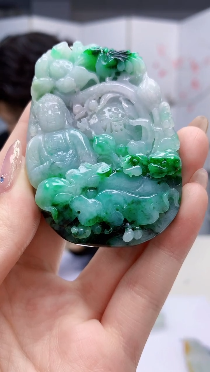 【闪购商品】定制翡翠未镶嵌5145jw-毛货挂件71赠珠链