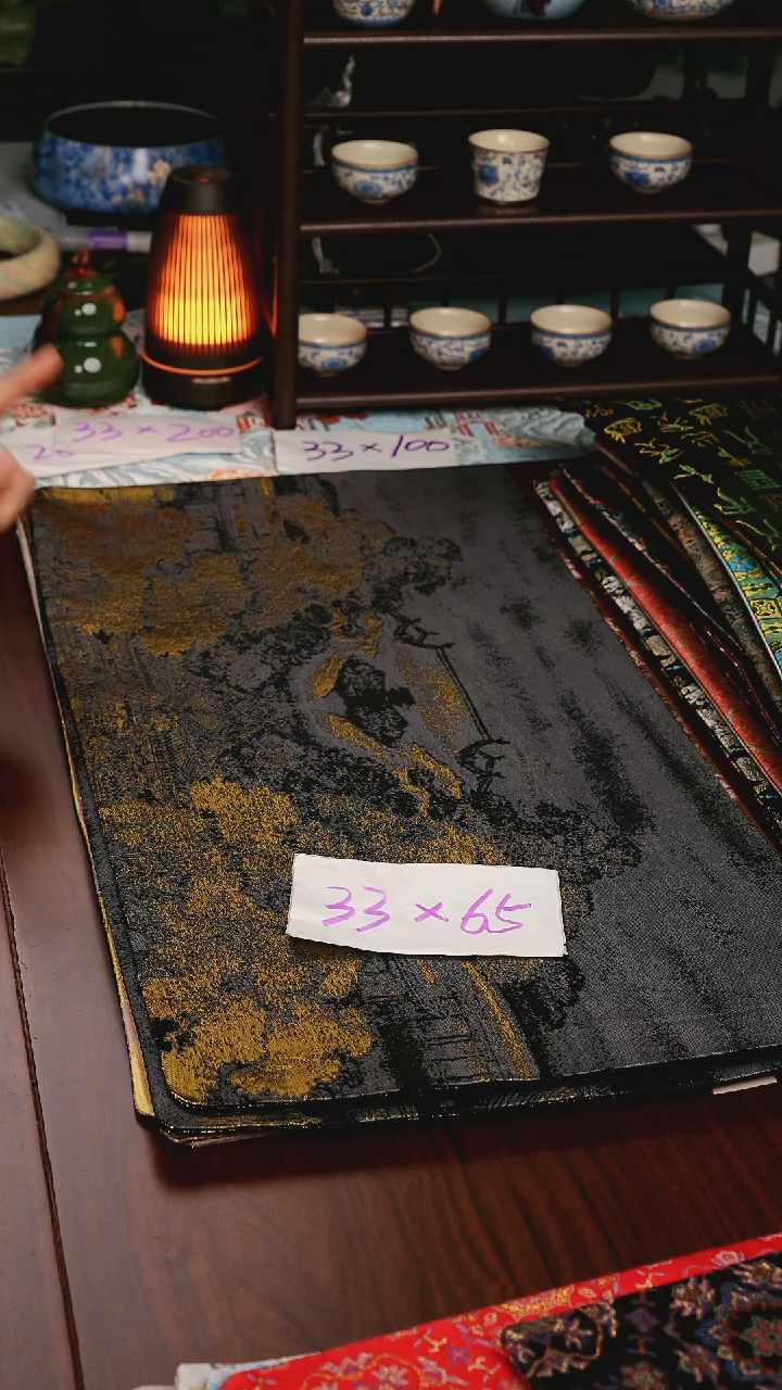 【西阵织汉宫秋月A双面】中国风干泡织锦茶席33*65