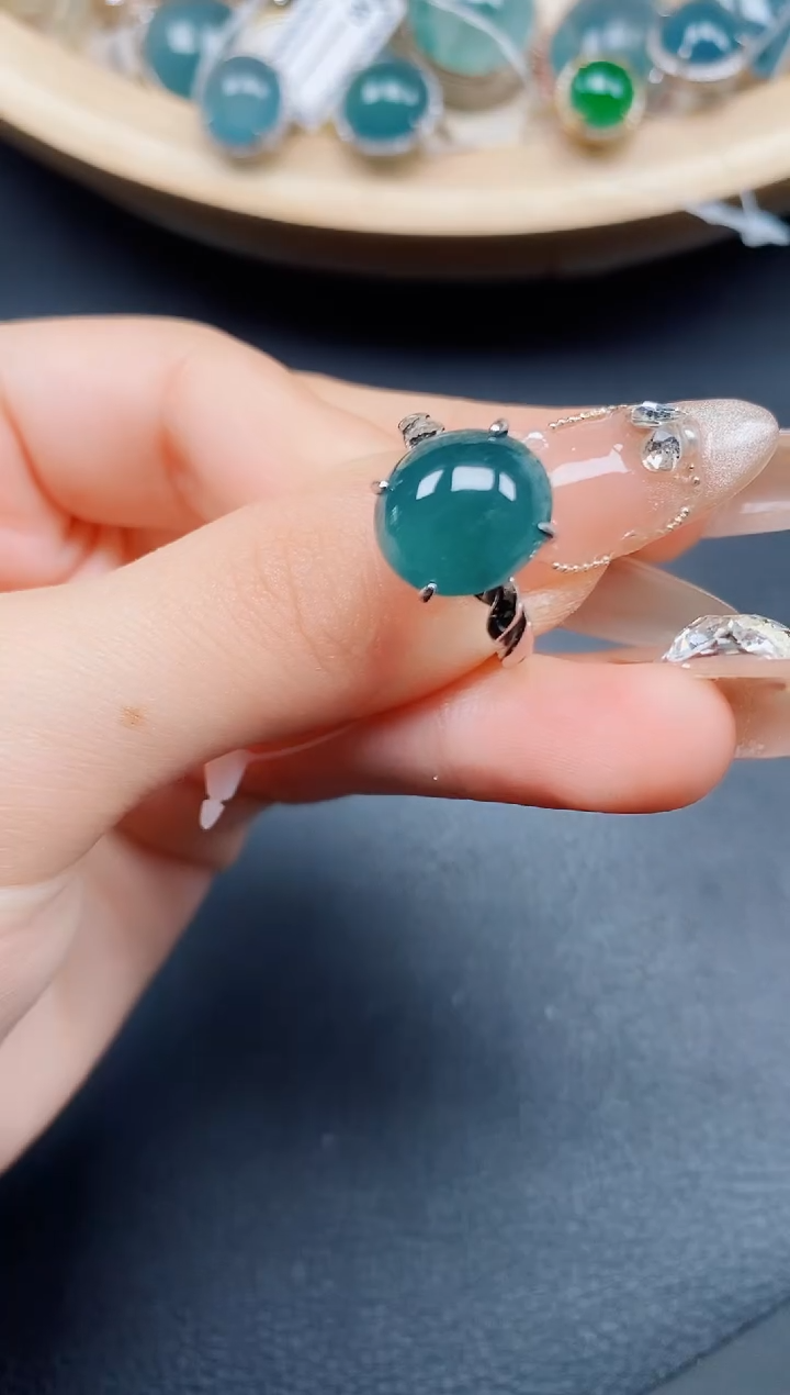 【闪购商品】翡翠戒指银S925镶嵌翡翠