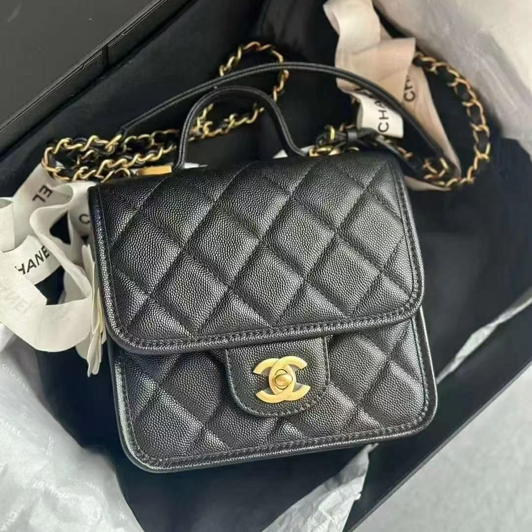 99新 Chanel/香奈儿 青奢// 22K香奈儿邮差豆腐包小号//79689