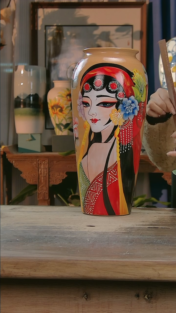 【闪购商品】瓷片景德镇纯手工釉下彩精品花瓶