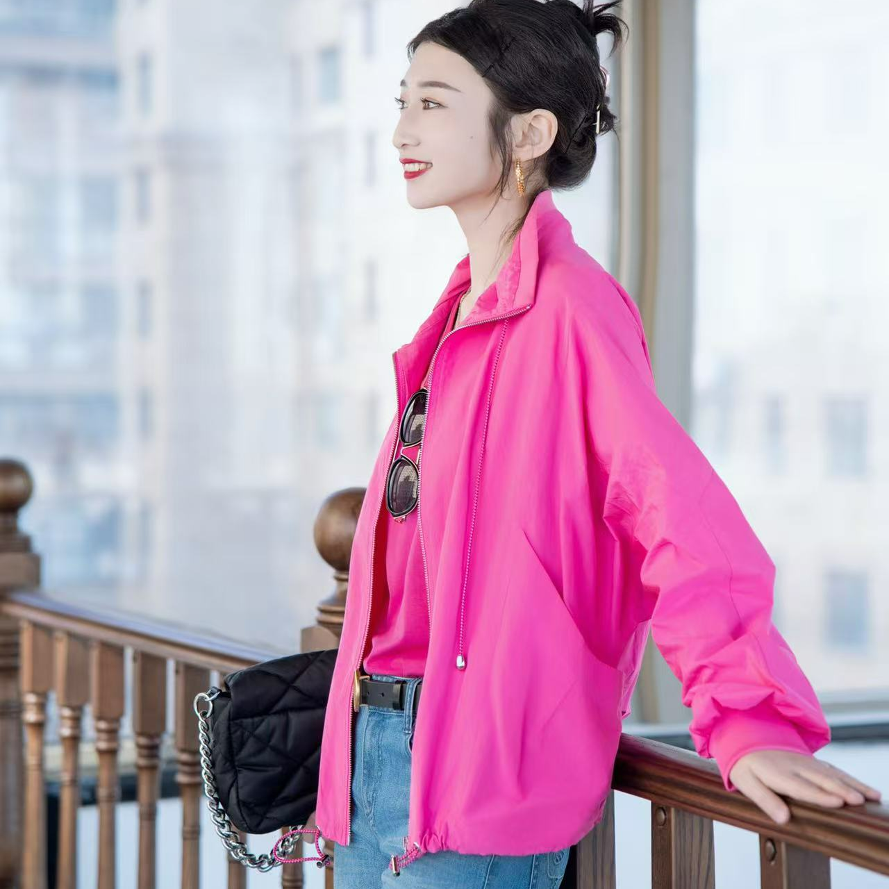 阿玛施AMASS【蜜桃冰沙】时尚百搭休闲廓形宽松外套5400675