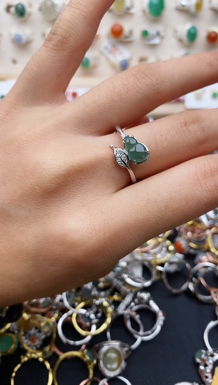 【闪购商品】翡翠戒指银S925镶嵌缅甸翡翠