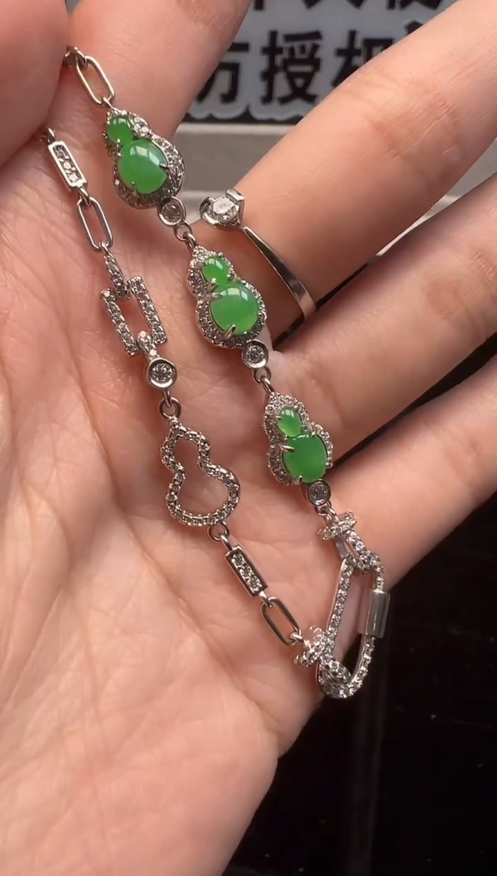 项链银S925镶嵌翡翠 缅甸珠宝严选