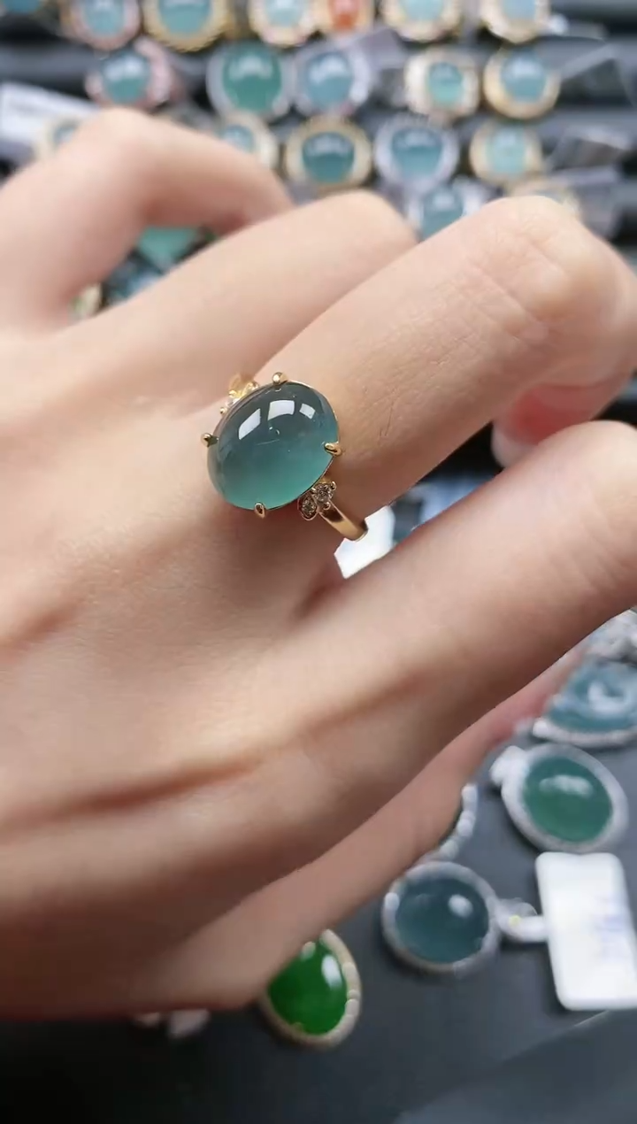 【闪购商品】翡翠戒指银S925镶嵌51511