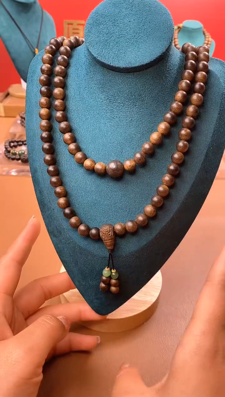 【闪购商品】沉香手串M沉水芽庄黄棋玉化瘤疤08*108设计款