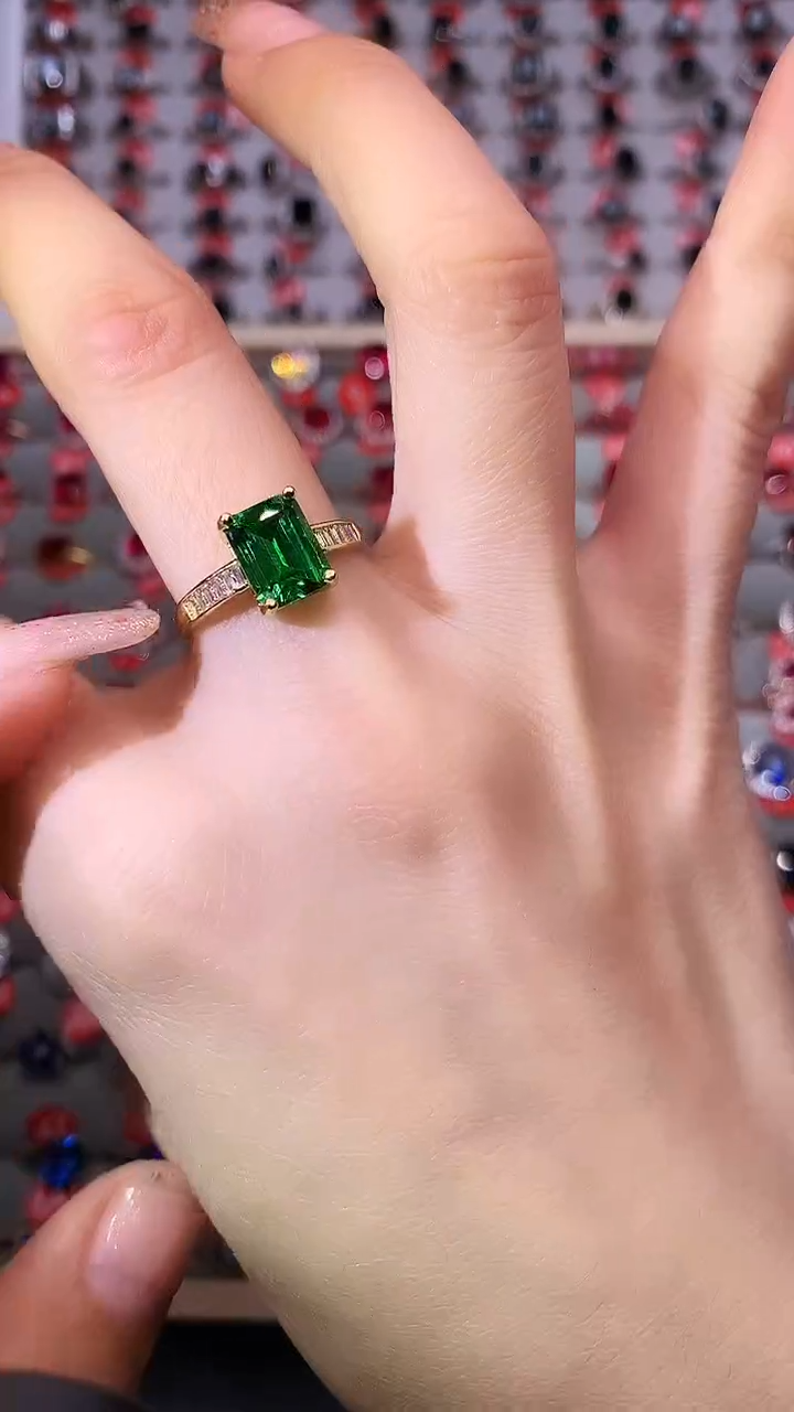 【闪购商品】透辉石戒指银S925镶嵌1111111